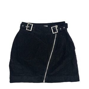 Urban Outfitters Black Harmony Corduroy Zip-Front Skirt, Size S